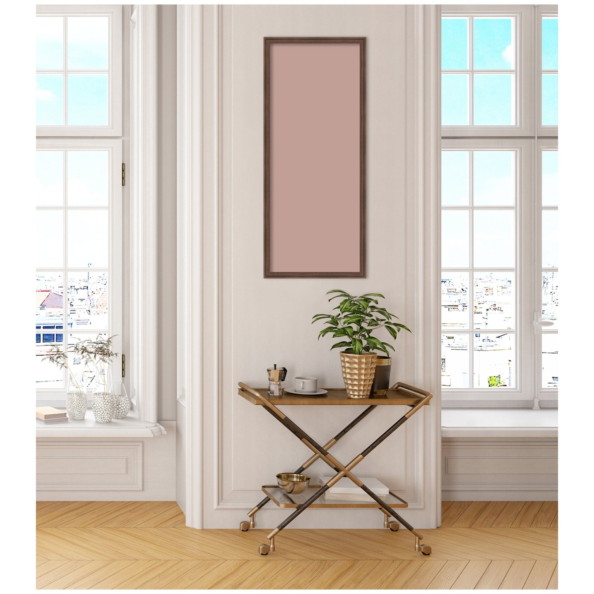 Kate And Laurel Framed Fabric Pinboard Blush Pink Clay Wall Organization