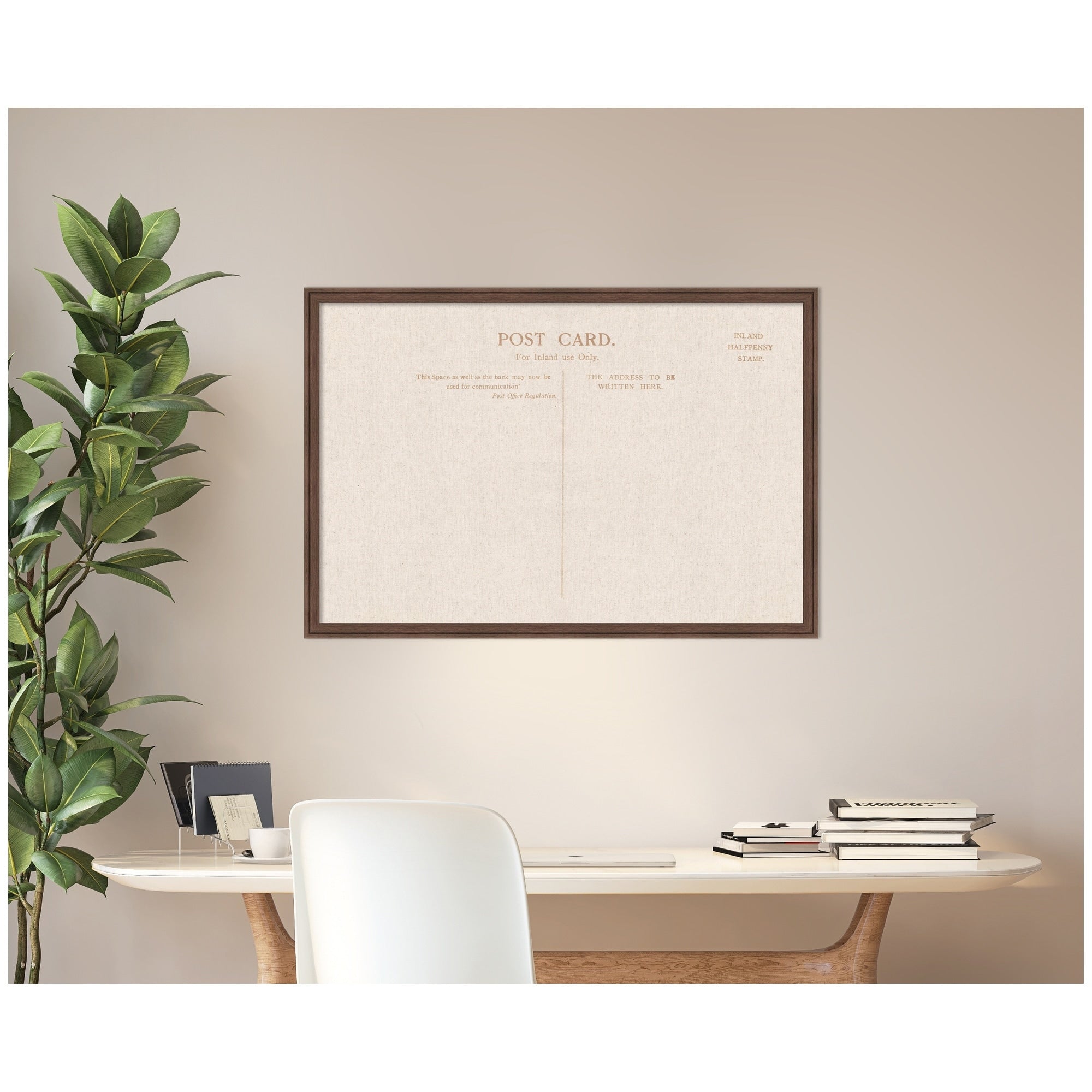 Kate And Laurel Framed Fabric Pinboard Linen Vintage Post Card Wall Organization