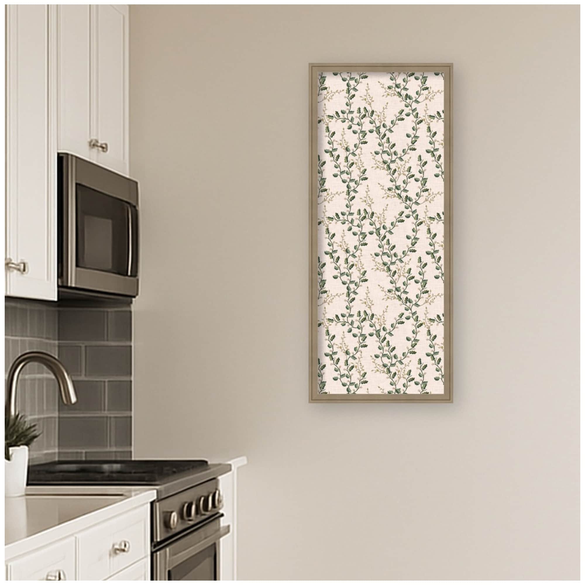 Kate And Laurel Framed Fabric Pinboard Mc Cute Vines Printed Bulletin Board