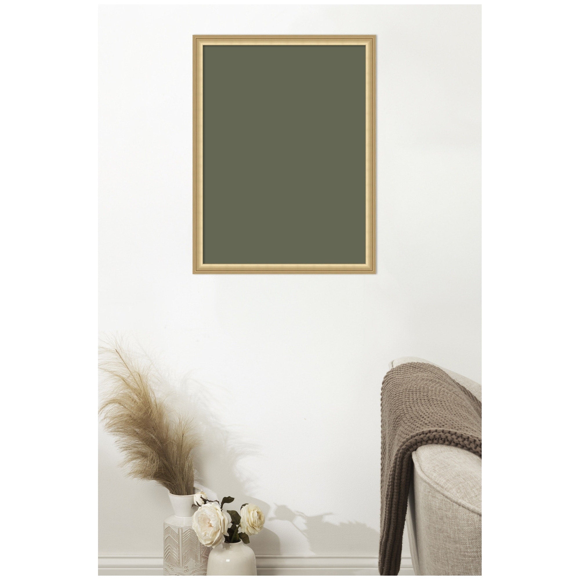 Kate And Laurel Framed Fabric Pinboard Olive Driftwood Wall Organization