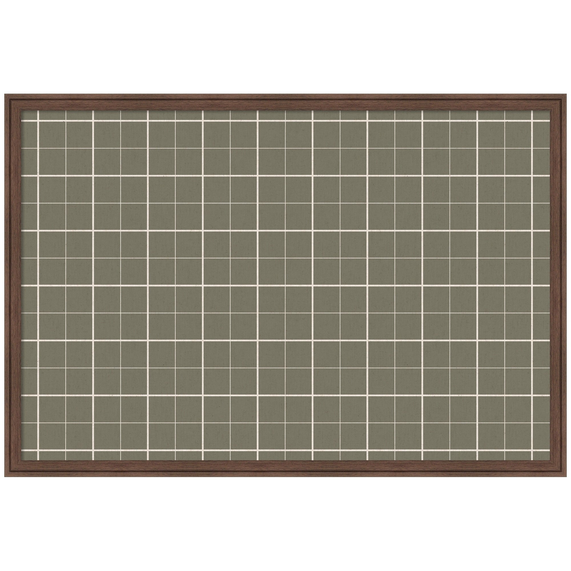 Kate And Laurel Framed Fabric Pinboard Sage Green Plaid Wall Organization
