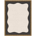 Kate And Laurel Framed Fabric Pinboard Wavy Linen Light And Black Wall Organization