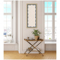 Kate And Laurel Framed Fabric Pinboard Wavy Linen And Smokey Blue Wall Organization