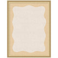 Kate And Laurel Framed Fabric Pinboard Wavy Neutral Linen And Yellow Wall Organization