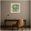 Kate And Laurel Garden Villa 30X30 Neutral Linen By Reed Rosebud Framed Canvas Wall Art Print
