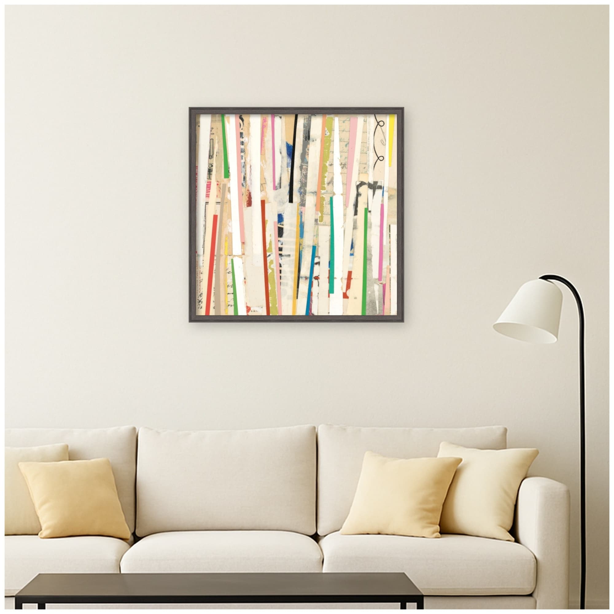 Kate And Laurel Geometric Abstract 3 Fc By Felicia Dadak Framed Mounted Canvas Wall Art Print
