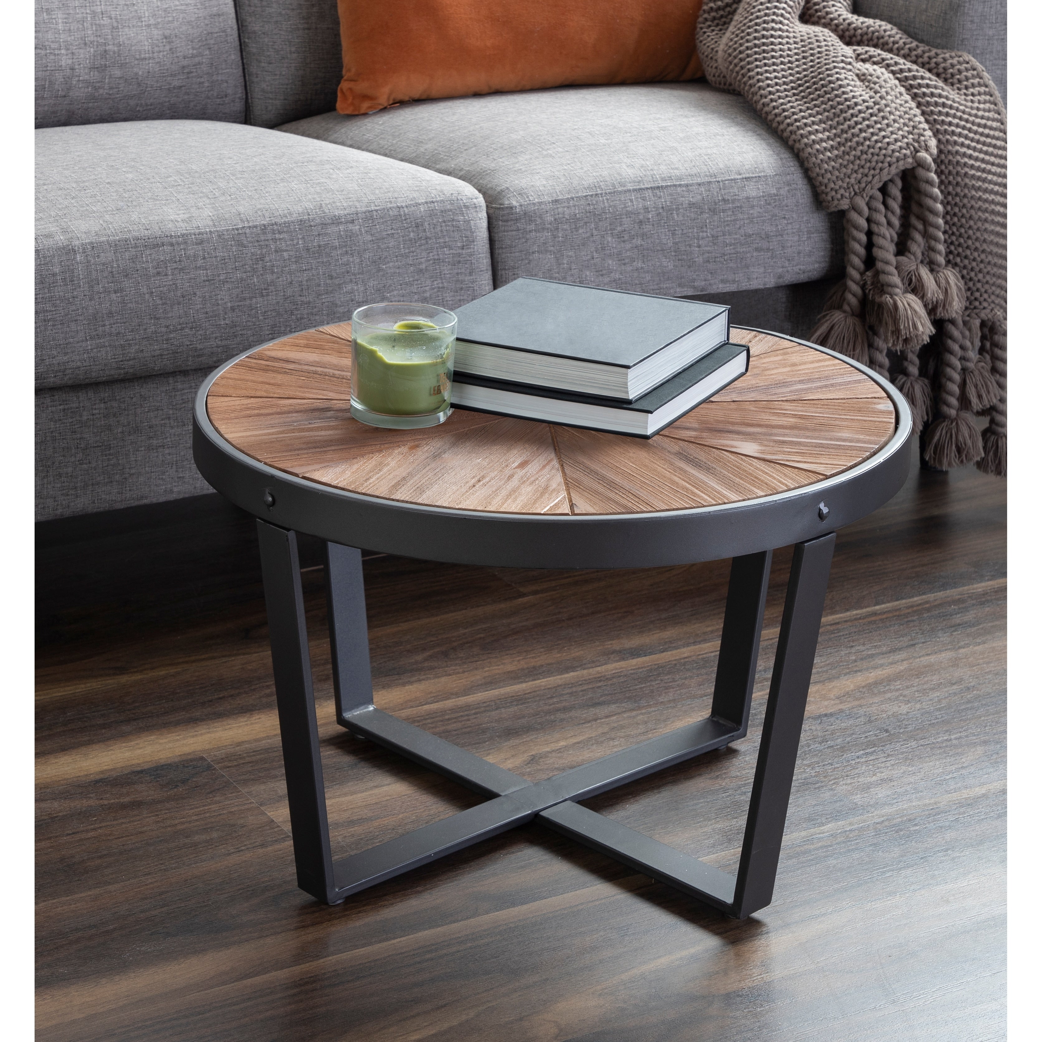 Kate And Laurel Gerhardt Round Coffee Table 24X24X15.5