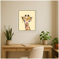 Kate And Laurel Giraffe By Honey Island Studio Framed Mounted Canvas Wall Art Print