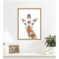 Kate And Laurel Giraffe By Madeline Jeppesen Framed Canvas Wall Art Print