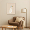 Kate And Laurel Goose Blue Hat Beige By Molly Dillon From The Lil Dills Shop Framed Canvas Wall Art Print