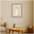 Kate And Laurel Goose Blue Hat Beige By Molly Dillon From The Lil Dills Shop Framed Mounted Canvas Wall Art Print