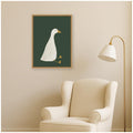 Kate And Laurel Goose Dark Green By Molly Dillon From The Lil Dills Shop Framed Canvas Wall Art Print