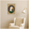 Kate And Laurel Goose Girl Portrait Green Bow Floral By Molly Dillon From The Lil Dills Shop Framed Canvas Wall Art Print