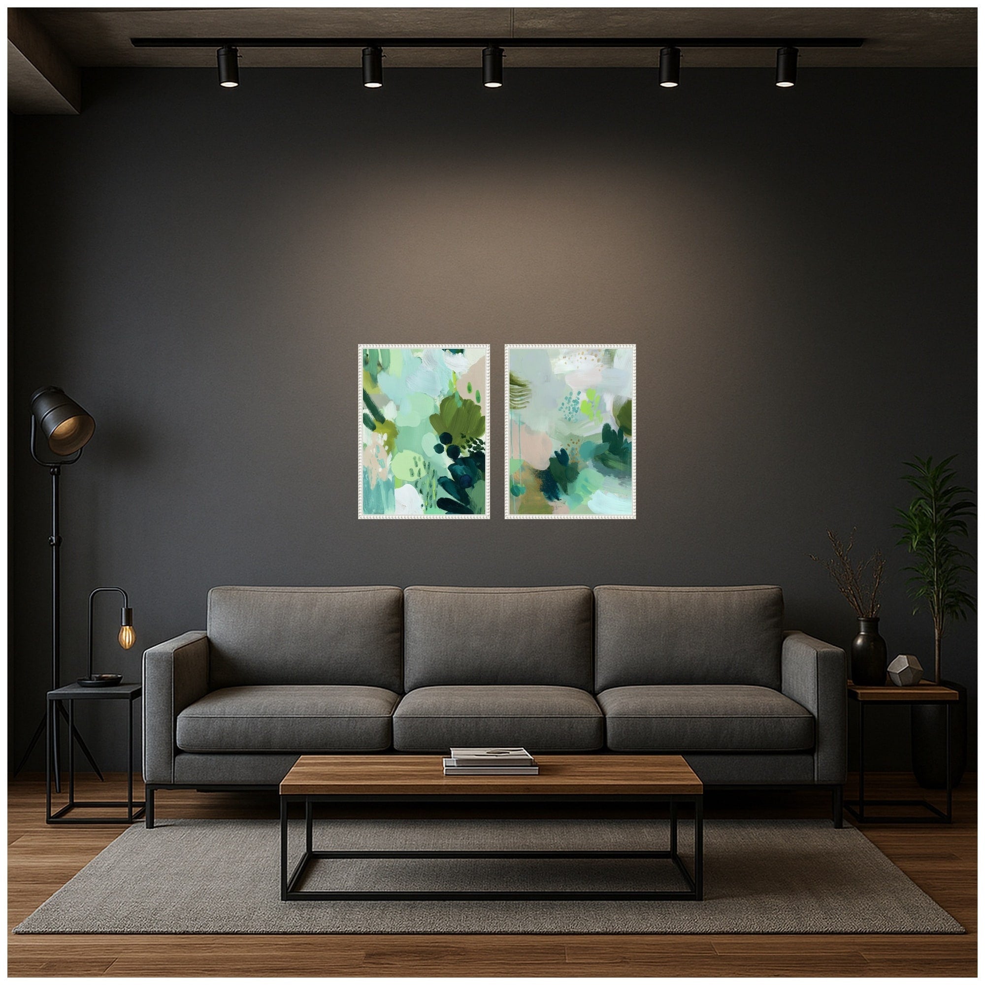 Kate And Laurel Green Composition I Ii 2 Piece Framed Canvas Wall Art Set By Amy Lighthall