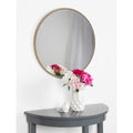 Kate And Laurel Gwendolyn Goldtone 23.6 Inch Diameter Round Beaded Accent Wall Mirror