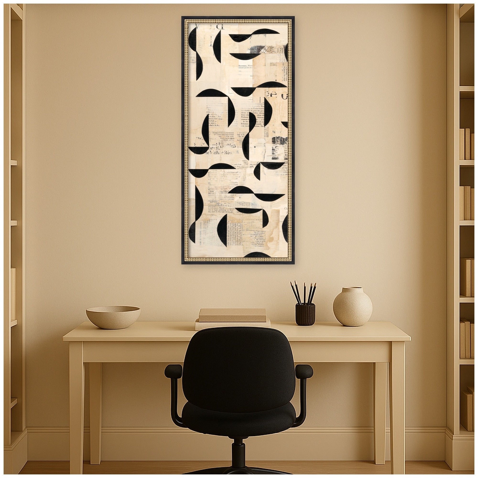 Kate And Laurel Half Moon Bay Panel 1 By Felicia Dadak Framed Mounted Canvas Wall Art Print