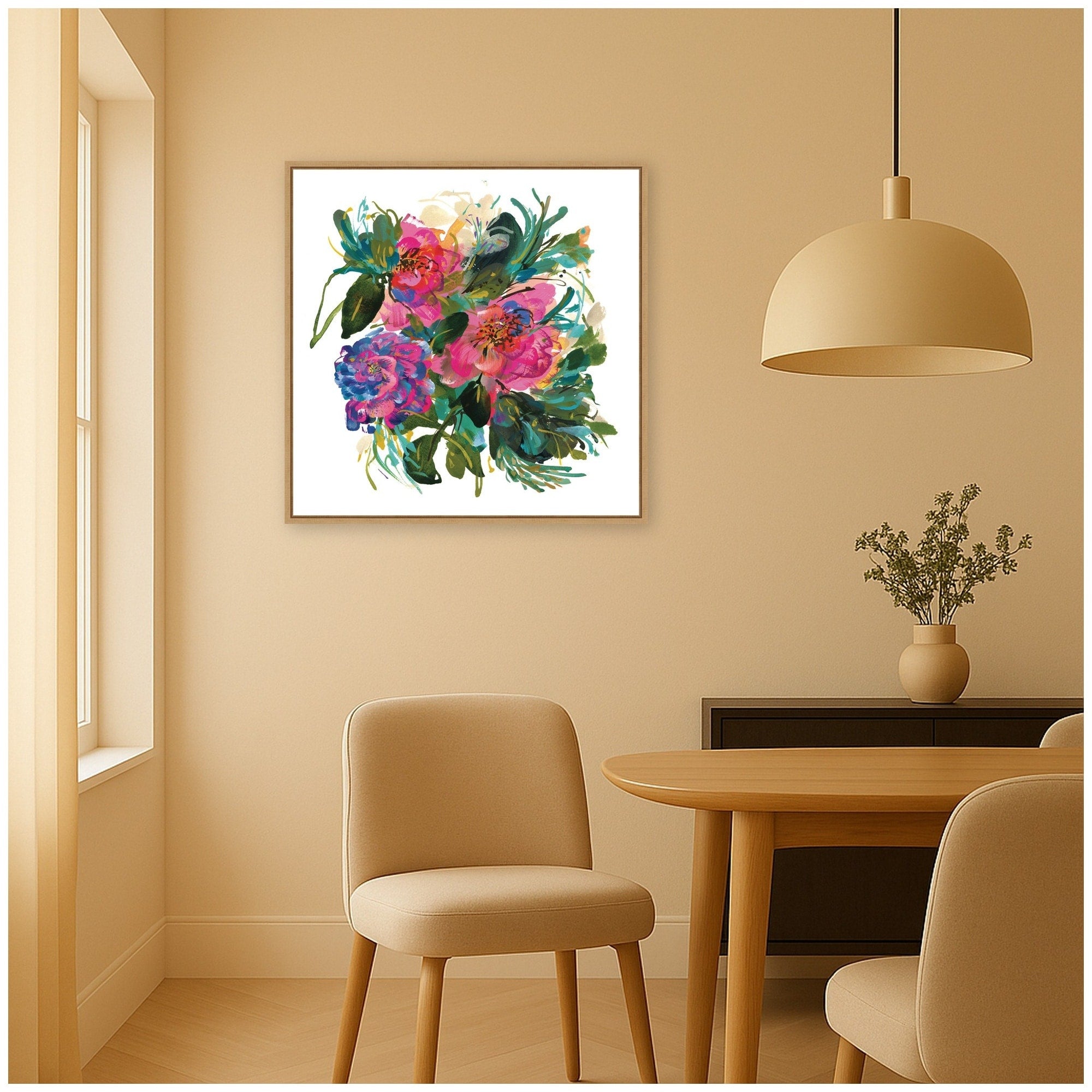 Kate And Laurel Heart By Reed Rosebud Framed Canvas Wall Art Print