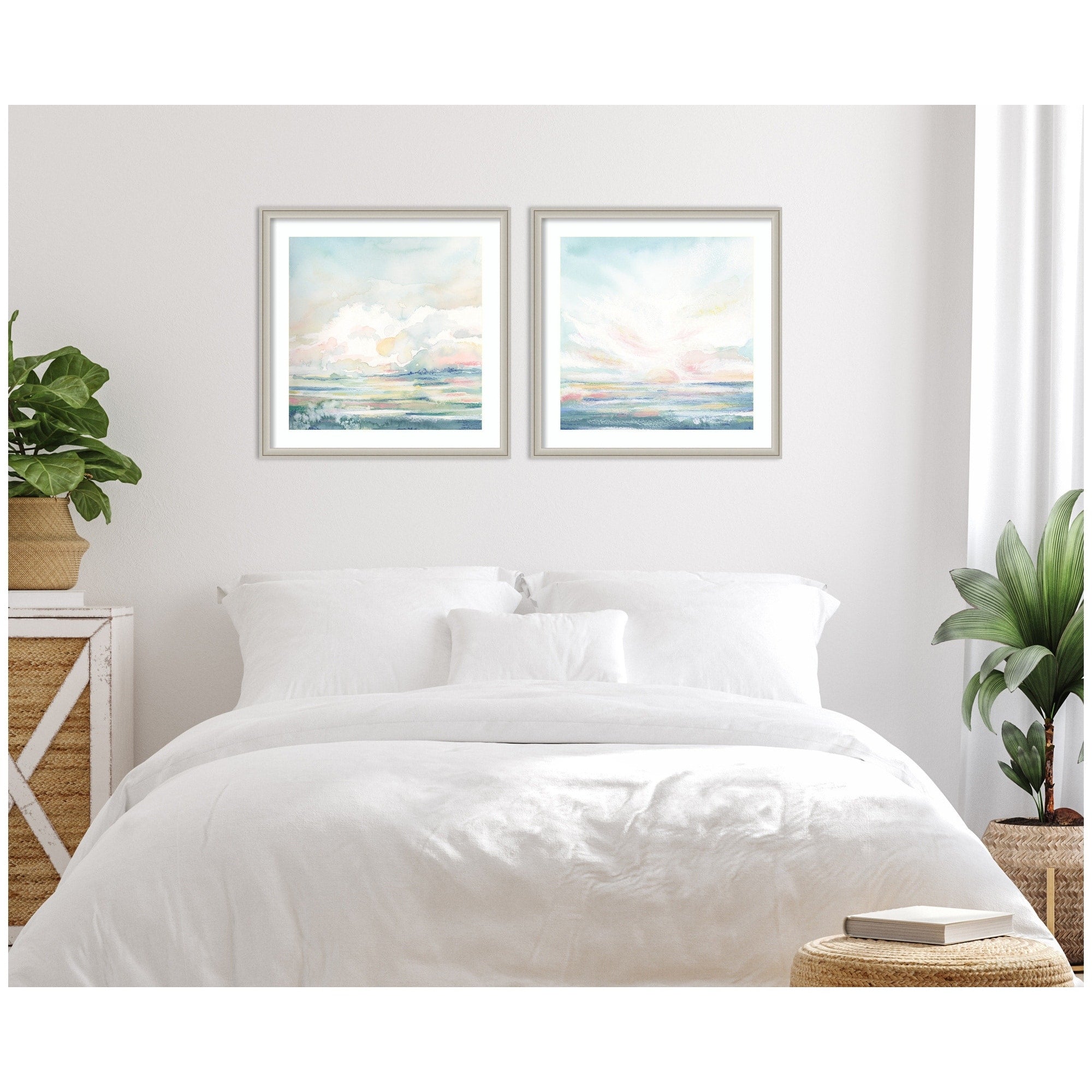 Kate And Laurel Heavenly Stillness 2 Piece Framed Wall Art Print Set By Julie Maida