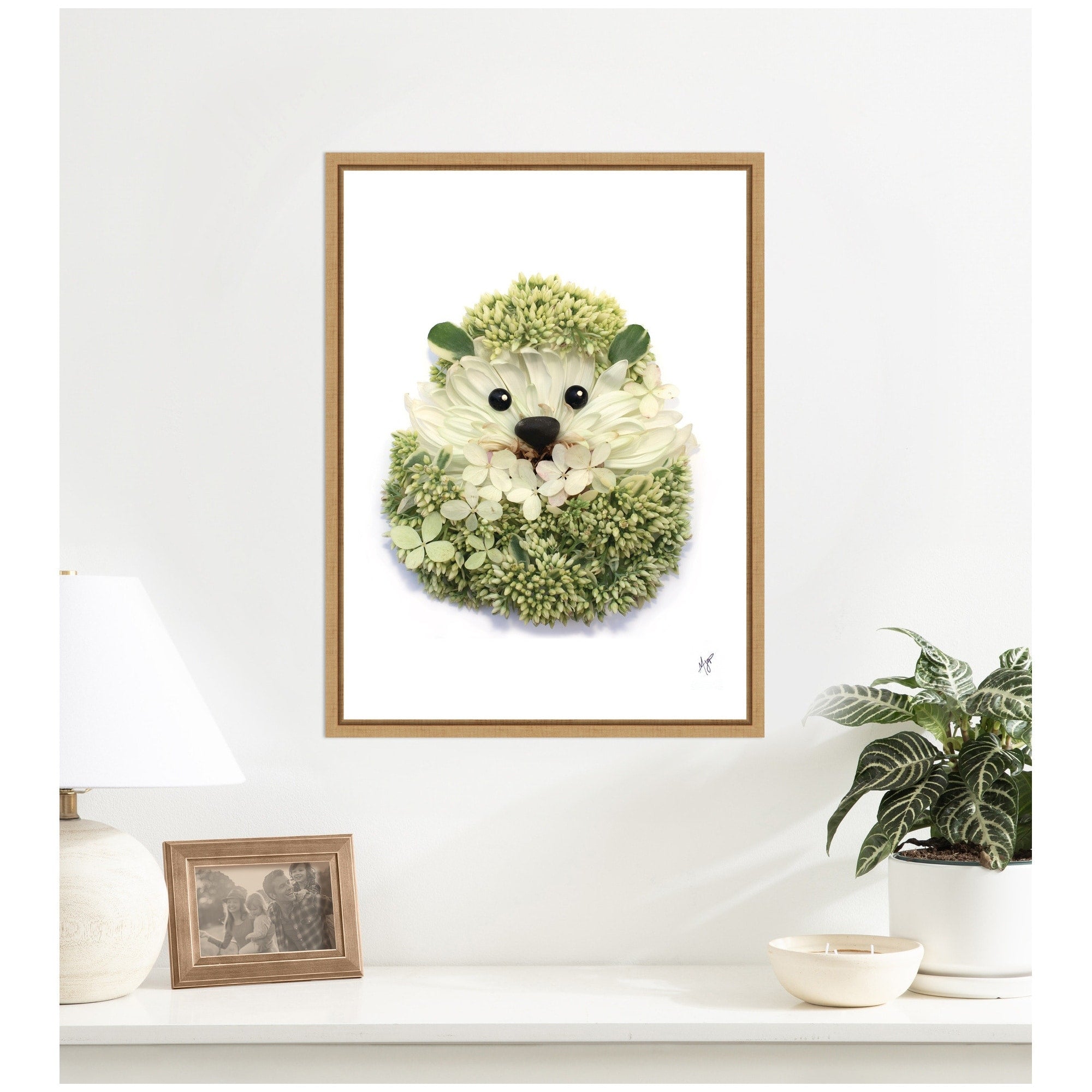 Kate And Laurel Hedgehog By Madeline Jeppesen Framed Canvas Wall Art Print