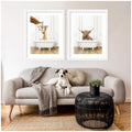 Kate And Laurel Highland Cow Giraffe In Traditional Bathtub 2 Piece Framed Wall Art Print Set By Amy Peterson
