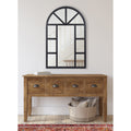 Kate And Laurel Hogan Arch Windowpane Framed Wall Mirror Black 24X36