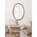Kate And Laurel Hogan Oval Framed Wall Mirror Rustic Brown 24X36