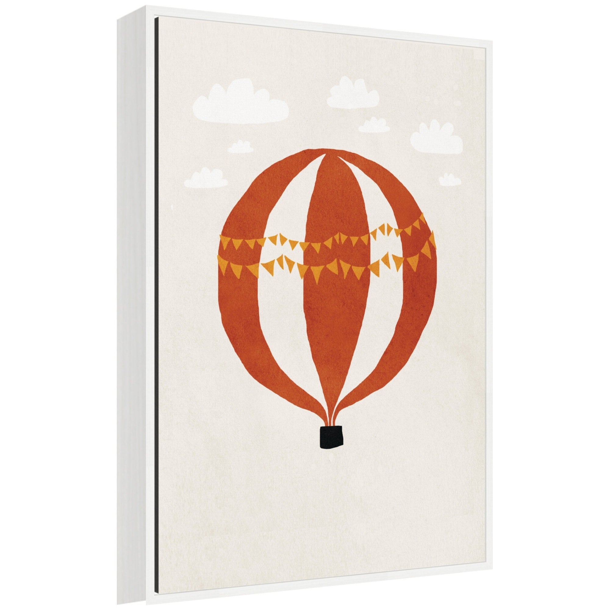 Kate And Laurel Hot Air Balloon Ii By July Art Prints Framed Canvas Wall Art Print