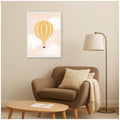 Kate And Laurel Hot Air Balloon Yellow Pink Sky By Molly Dillon From The Lil Dills Shop Framed Canvas Wall Art Print