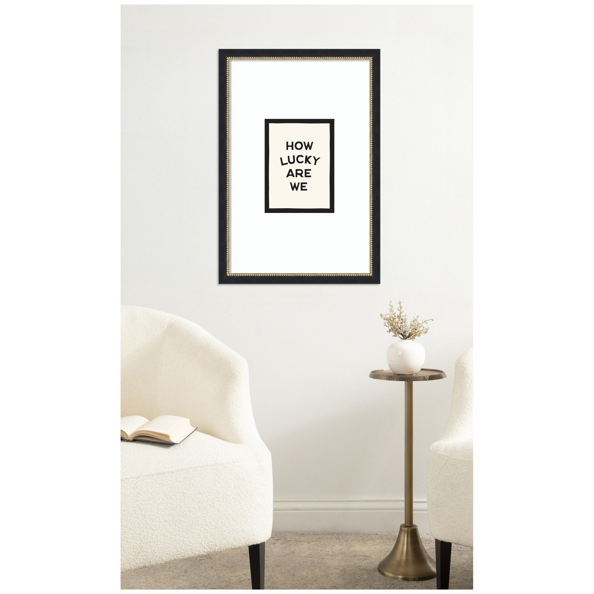 Kate And Laurel How Lucky Are We Dopamine Decor For Home Or Apartment Retro Poster By Lucky Guava Framed Wall Art Print