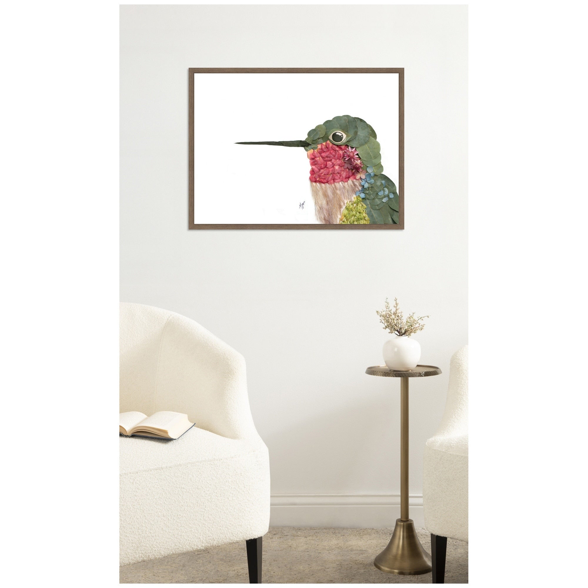 Kate And Laurel Hummingbird By Madeline Jeppesen Framed Canvas Wall Art Print