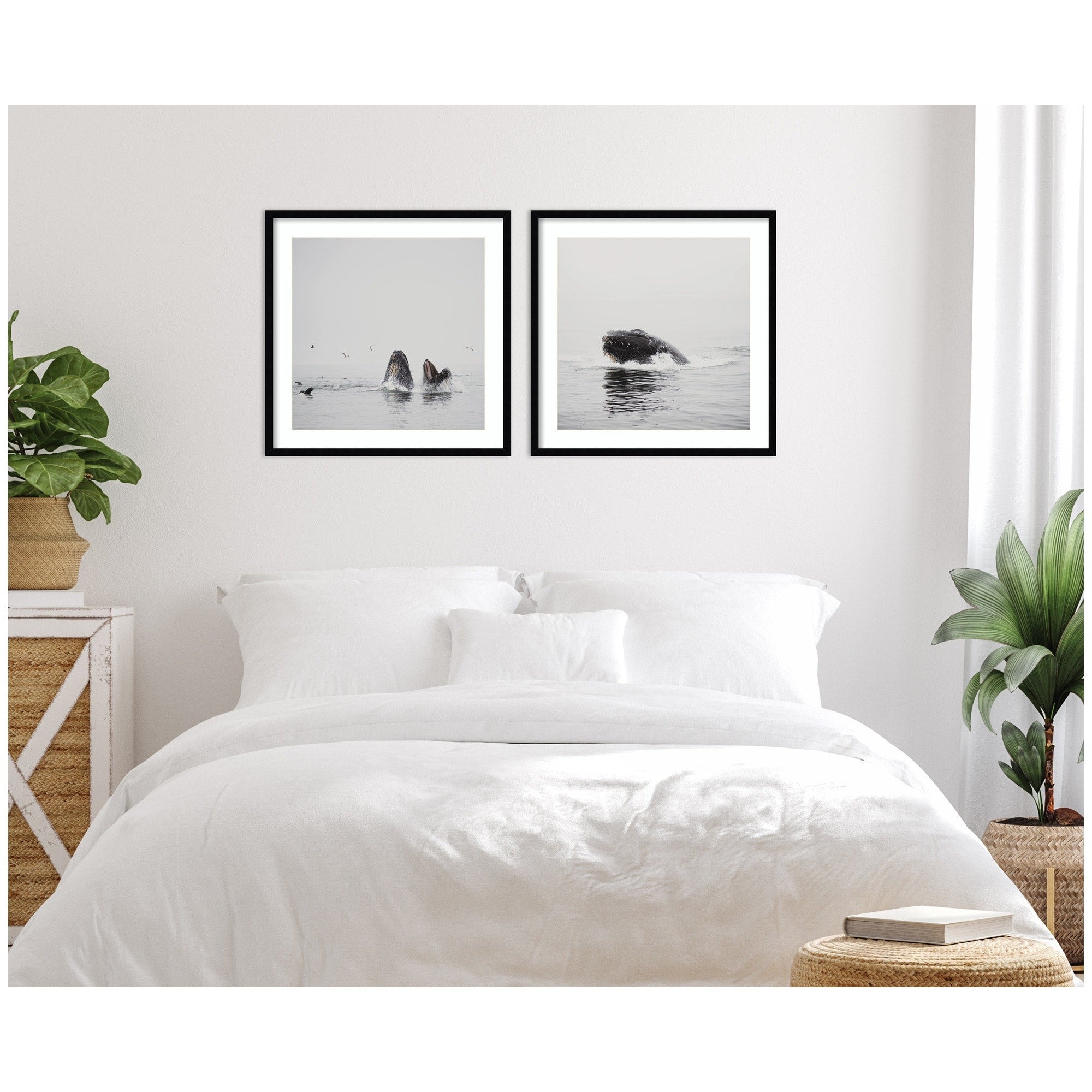 Kate And Laurel Humpback Whale 2 Piece Framed Wall Art Print Set By Laura Evans