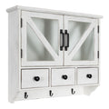 Kate And Laurel Hutchins Farmhouse Wooden Wall Mounted Cabinet 21X6X20