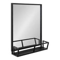 Kate And Laurel Jackson Decorative Rustic Black Metal Home Organizer Mirror With Shelf