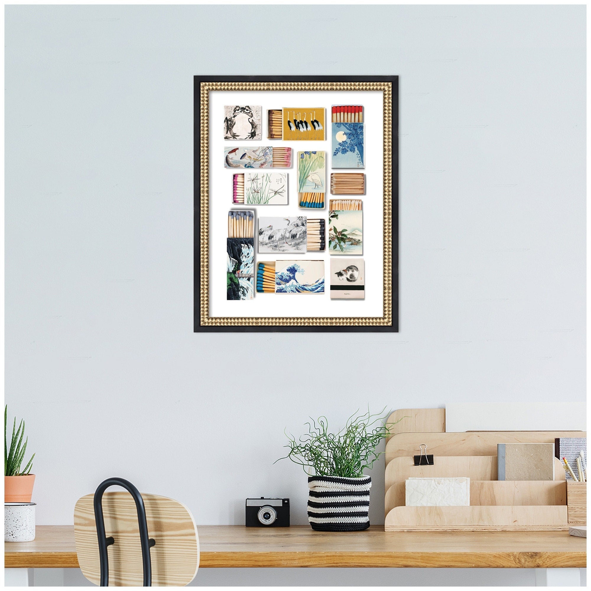 Kate And Laurel Japanese Matchbooks By Megan Ryan Framed Wall Art Print