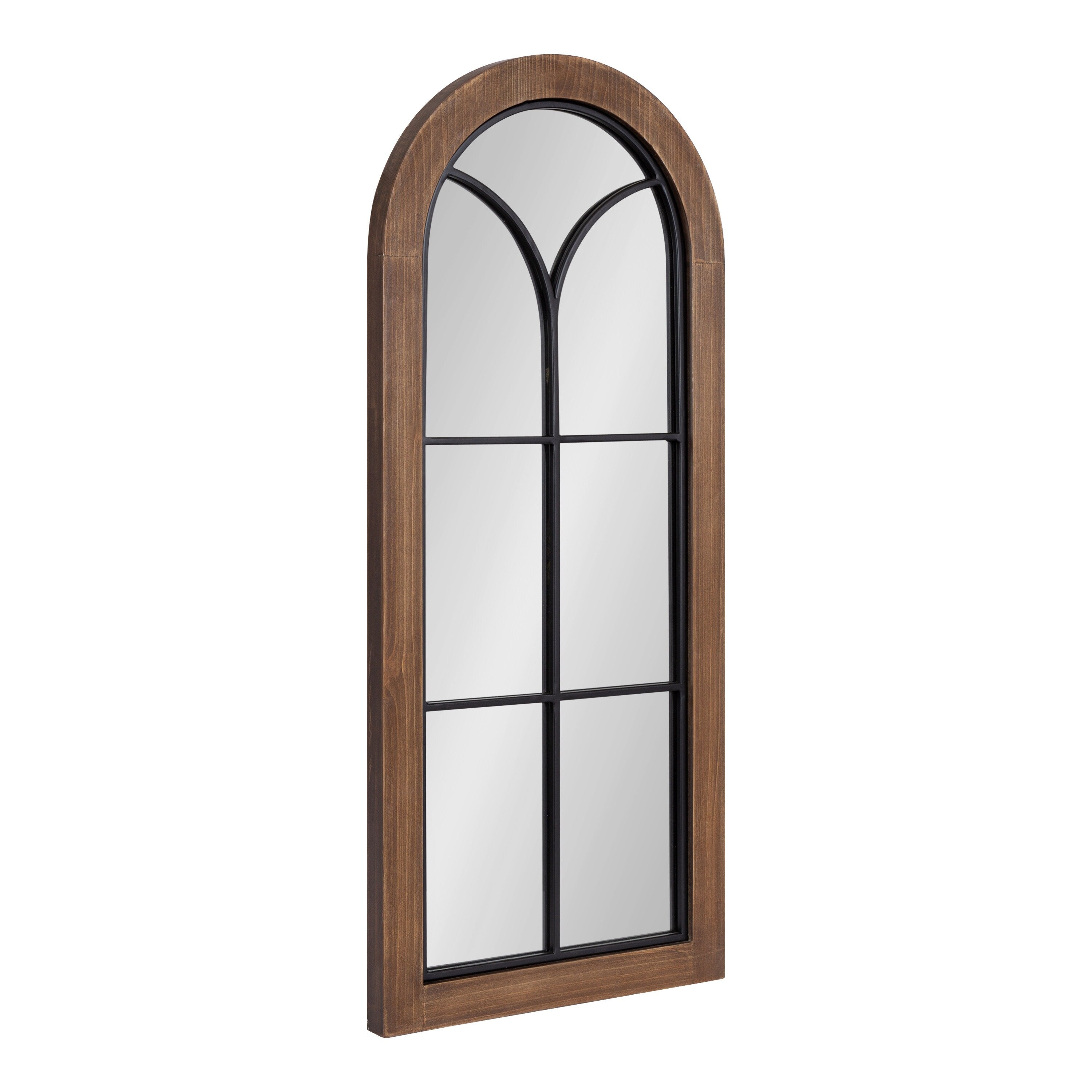 Kate And Laurel Joffrey Arch Windowpane Framed Wall Mirror 24X36