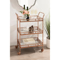 Kate And Laurel Ketia Metal And Glass 3 Tiered Tray Bar Cart