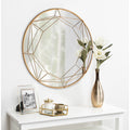 Kate And Laurel Keyleigh Round Metal Framed Wall Mirror Black 30 Diameter