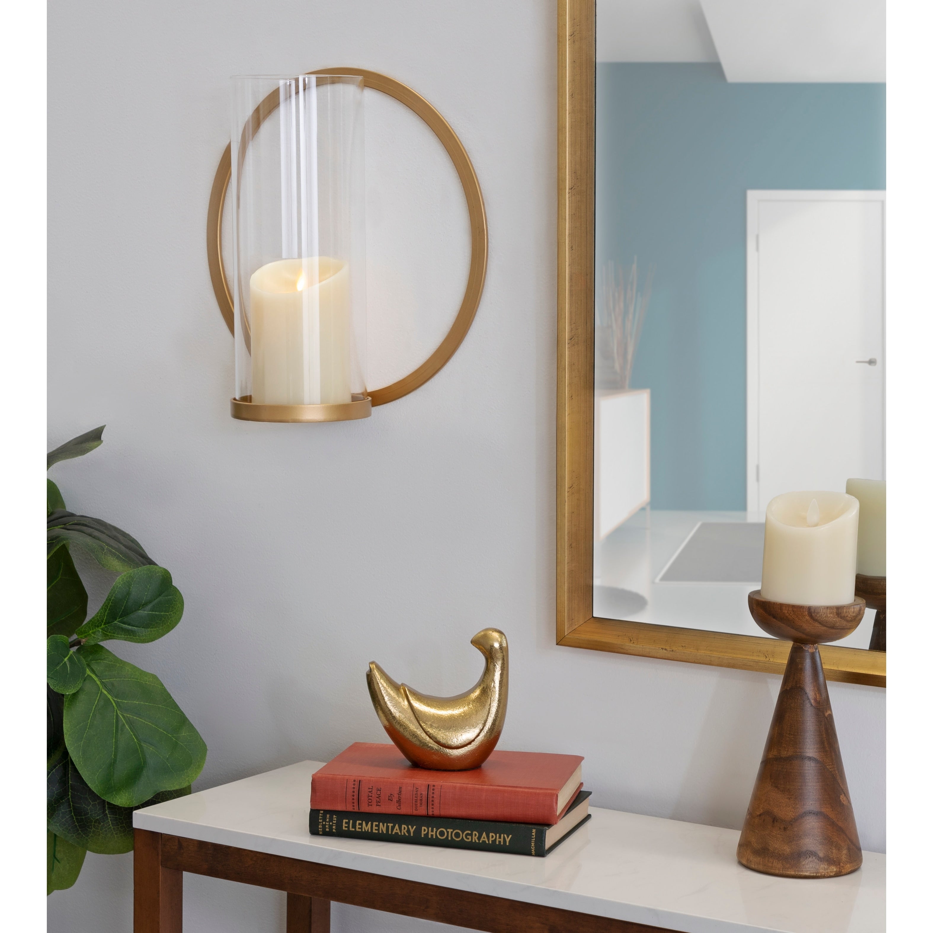 Kate And Laurel Khauli Round Metal Wall Sconce 12 Diameter