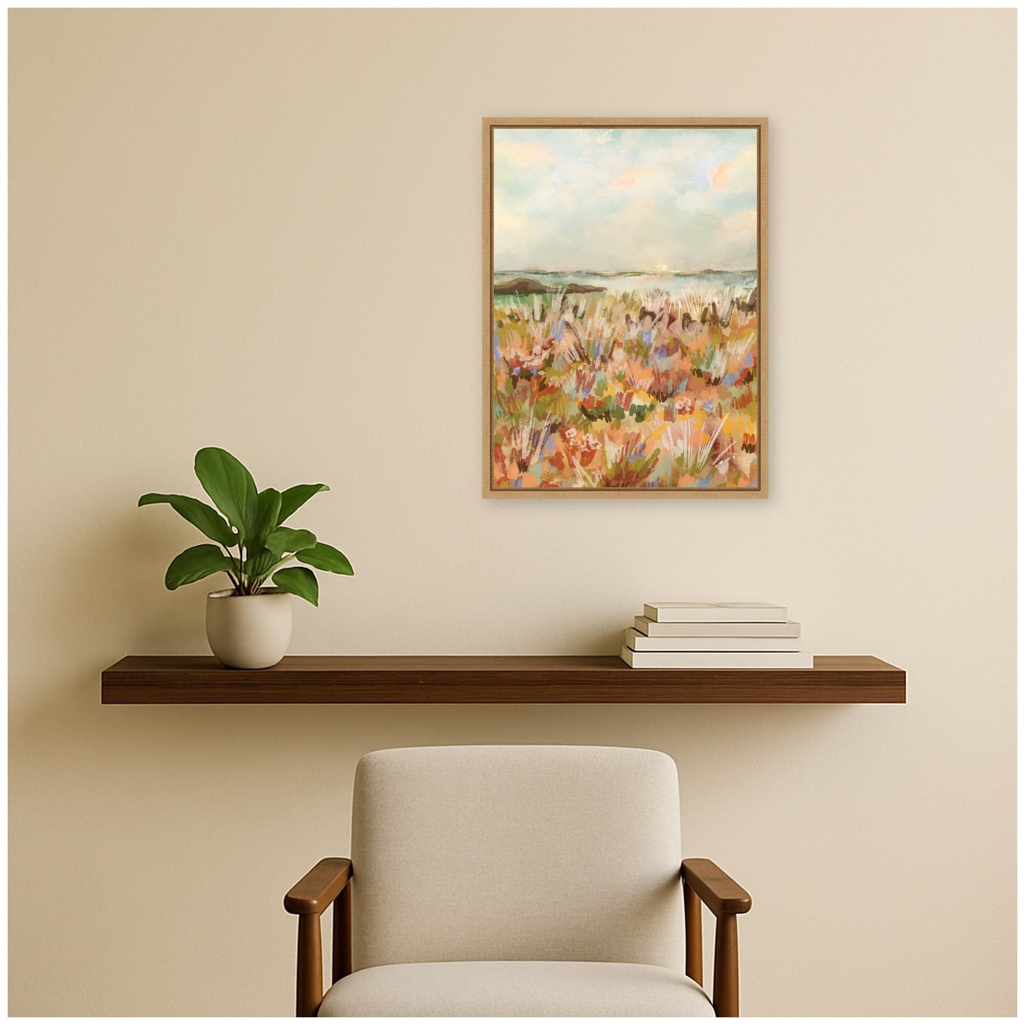 Kate And Laurel Landscape No 9 By Annie Quigley Framed Canvas Wall Art Print