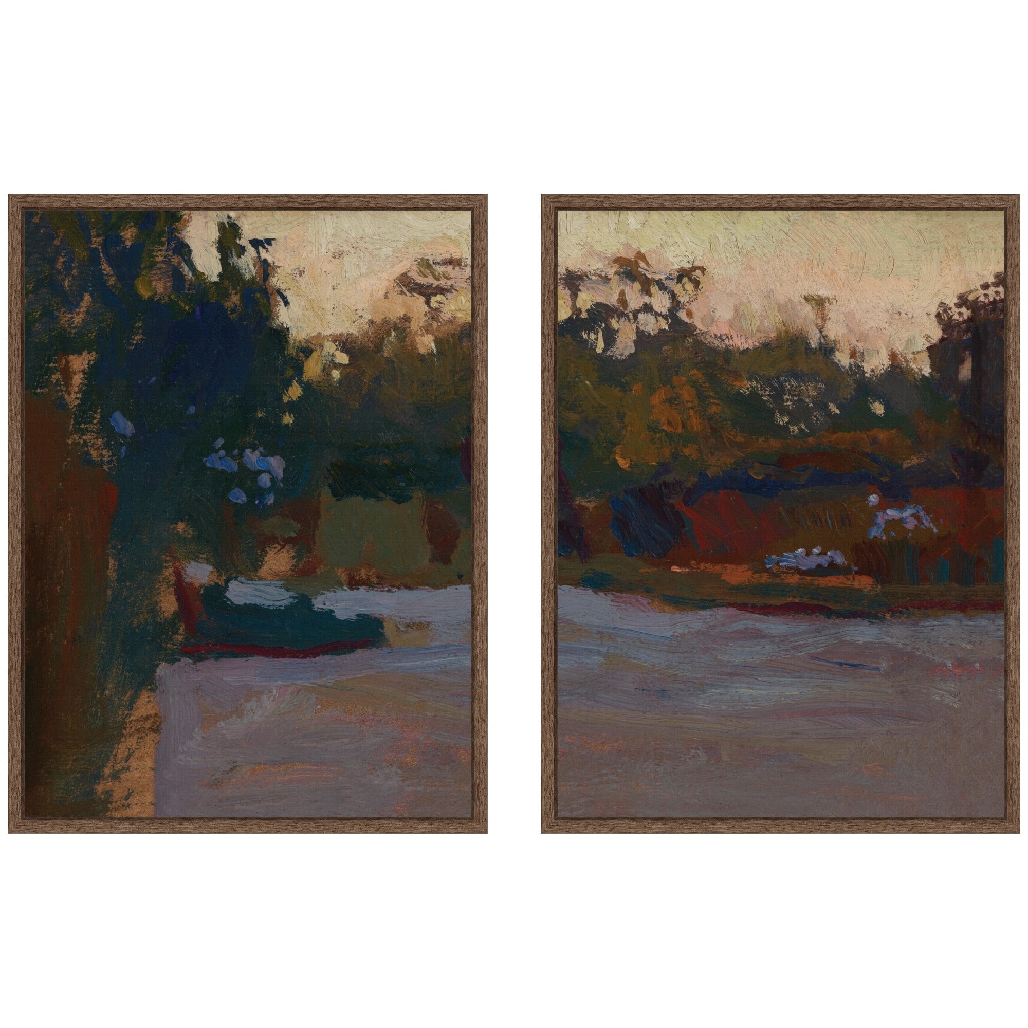 Kate And Laurel Landscape Sketch Jan Stanislawski 2 Piece Framed Canvas Wall Art Set By Nostalgia Prints