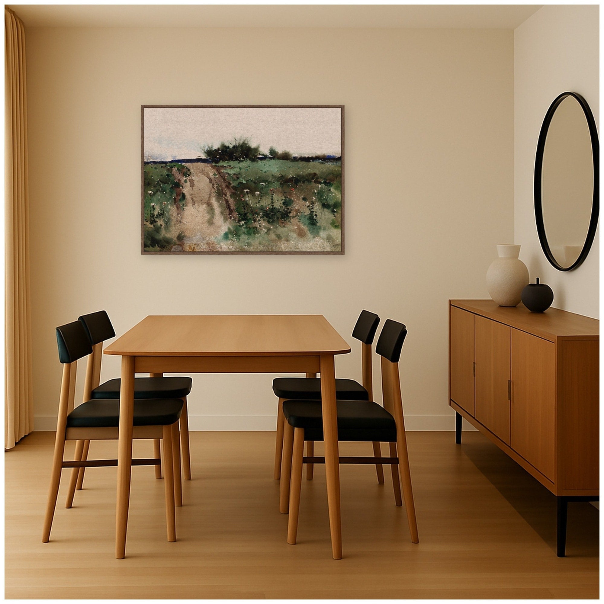 Kate And Laurel Landscape Sketch By De Lancey Gill By The Smithsonian American Art Museum Framed Canvas Wall Art Print
