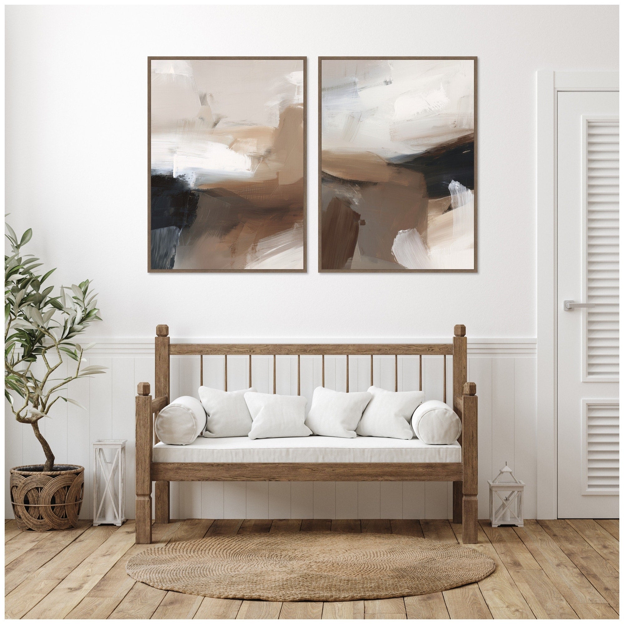 Kate And Laurel Layered Ground No. 1 No. 2 2 Piece Framed Canvas Wall Art Set By Amy Lighthall