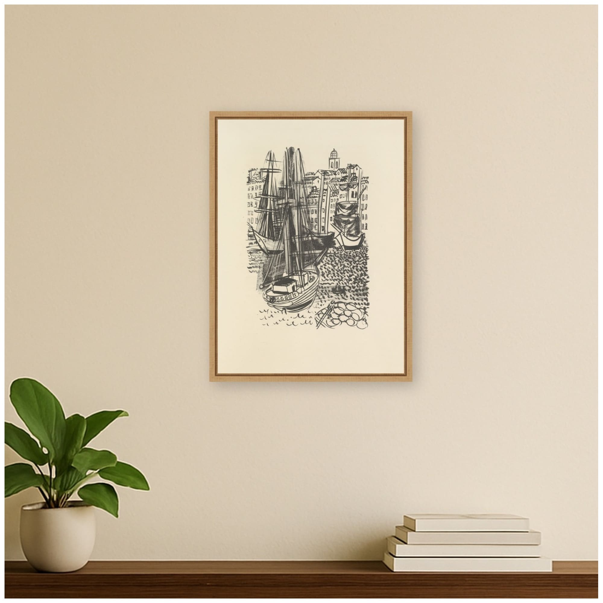 Kate And Laurel Le Poete Assassine Pl 17 Raoul Dufy By Nostalgia Prints Framed Canvas Wall Art Print