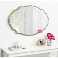 Kate And Laurel Leanna Scalloped Oval Wall Mirror Gold 24X36