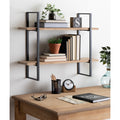 Kate And Laurel Leigh Wood And Metal Wall Shelf 30X24