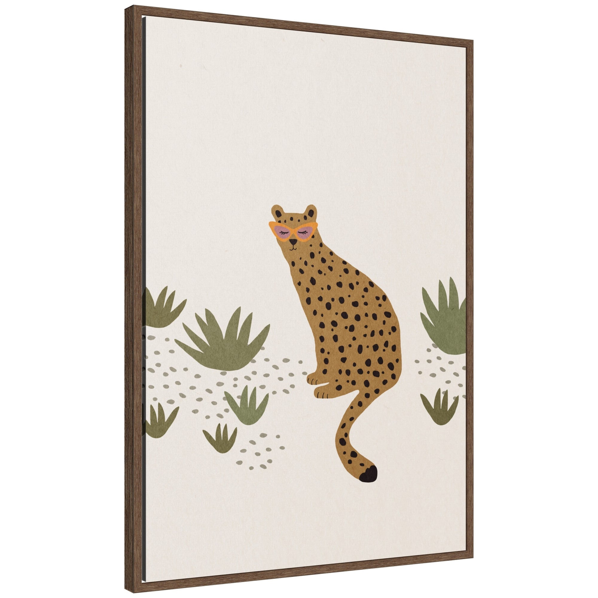 Kate And Laurel Leopard Ii By July Art Prints Framed Canvas Wall Art Print
