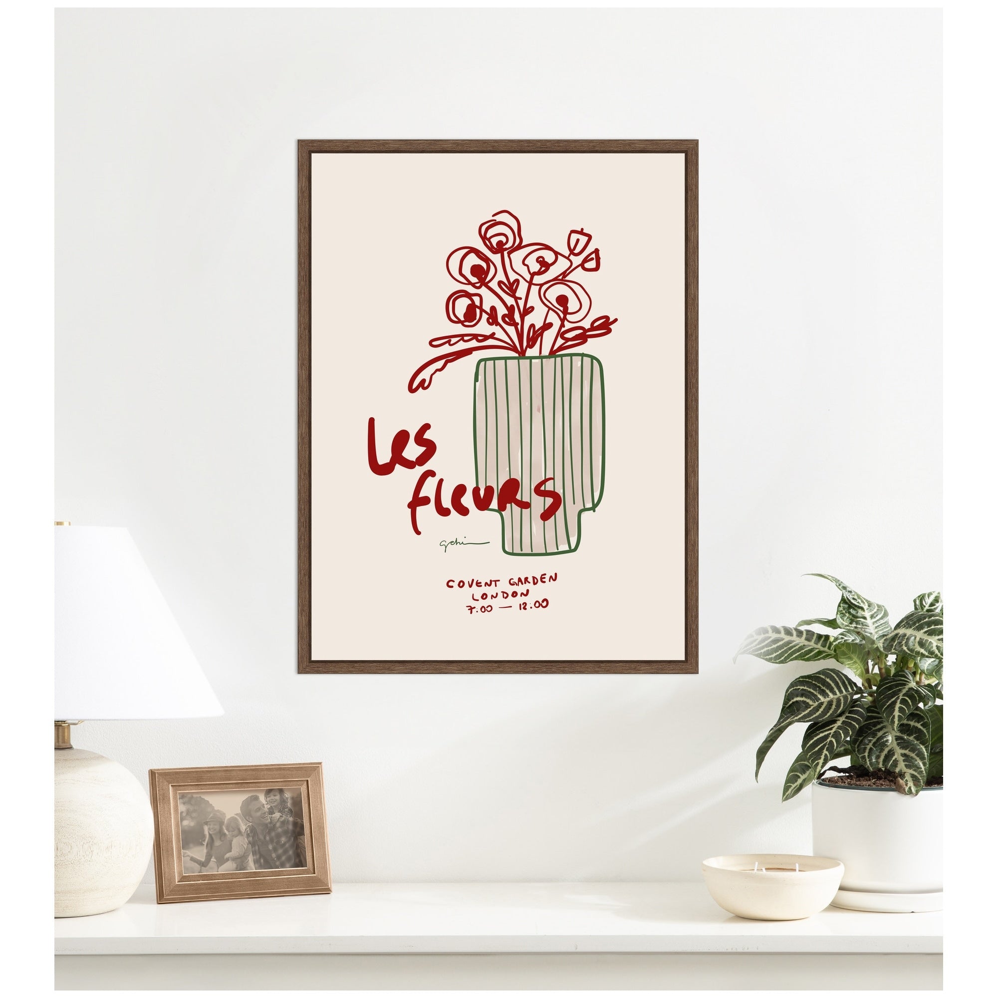 Kate And Laurel Les Fleurs By Gabrielly Guedes Framed Canvas Wall Art Print