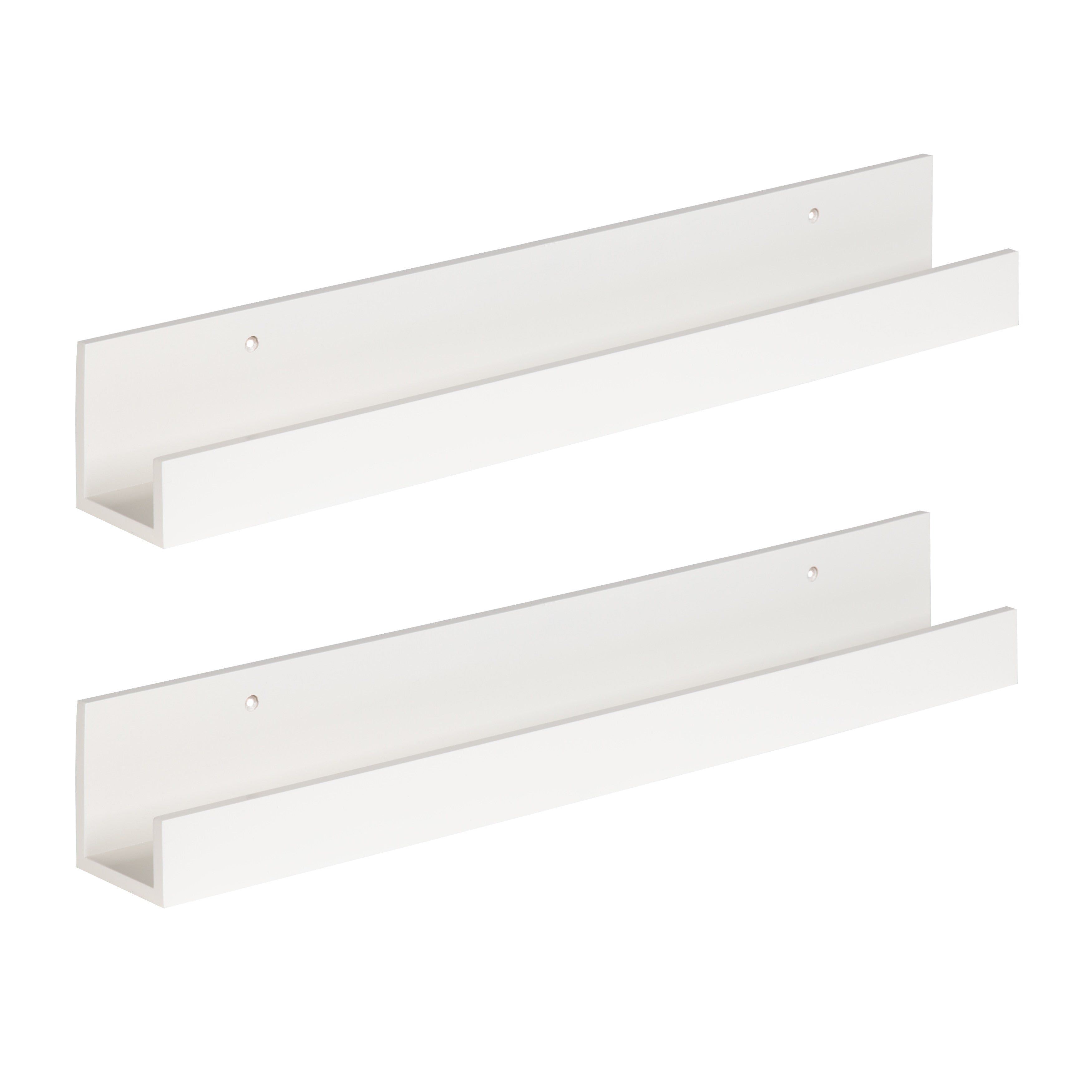 Levie 24 Inch 2 Pack Wood Wall Picture Frame Holder Ledge