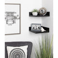 Kate And Laurel Levie Floating Corner Wood Wall Shelf 2 Piece