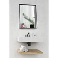 Kate And Laurel Lintz Metal Framed Mirror With Shelf Black 18X24